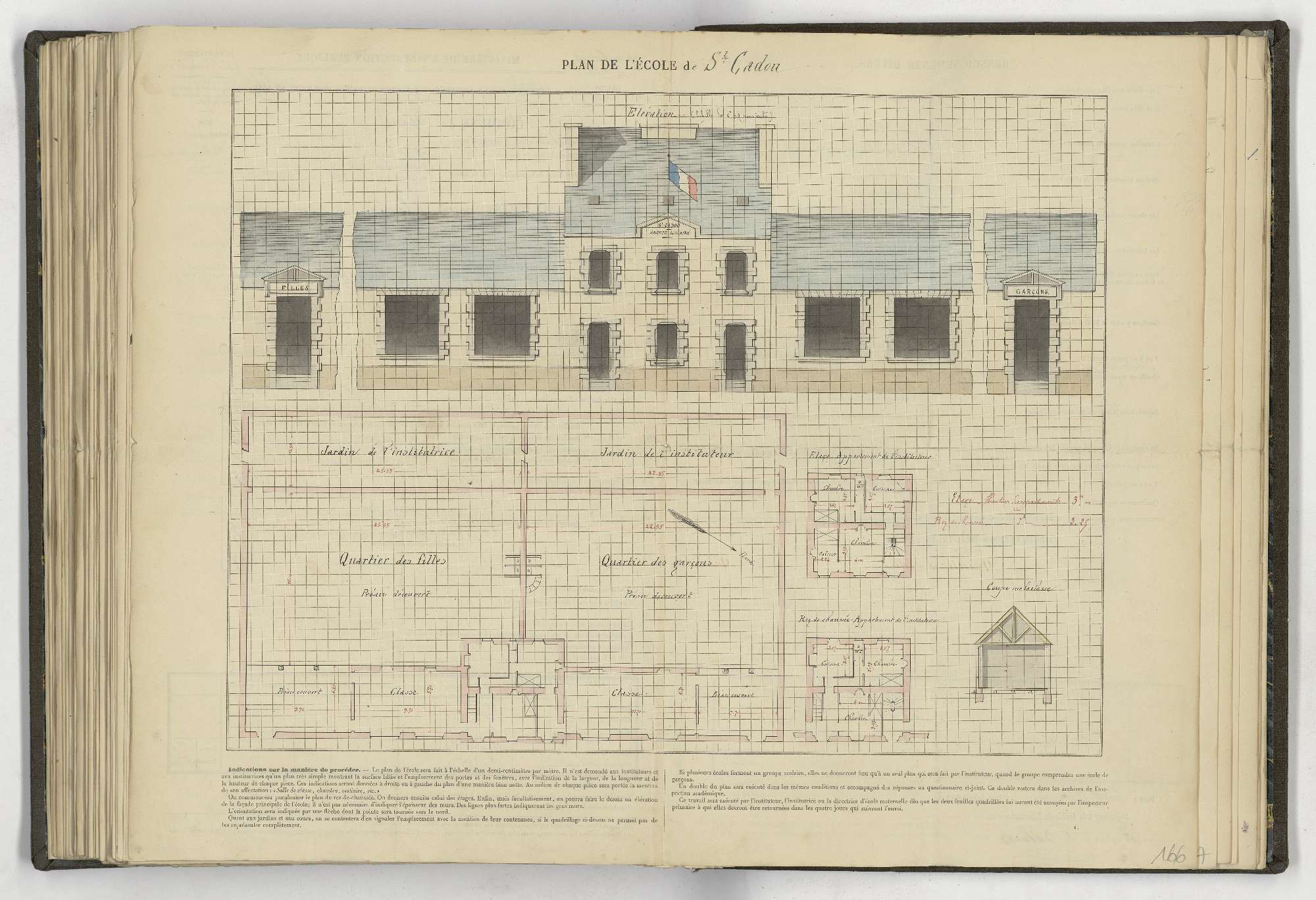 Plan de l'école de Saint-Cadou, 1884.
